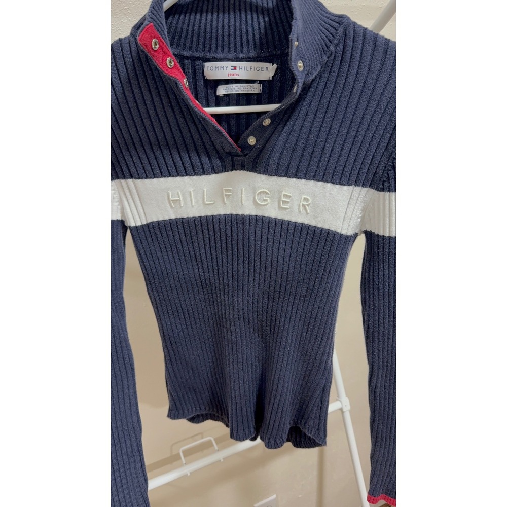 Tommy Hilfiger Old Money Coastal Casual Preppy Ribbed Sweater‎ Pullover